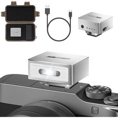 MALTight F1 미니 카메라 플래시 스피드라이트: Ricoh (GR3 /GR3X 등) Nikon /Canon /Fuji 디지털 필름 카메라 DSLR 를 위한 핫슈 플래시., Silver