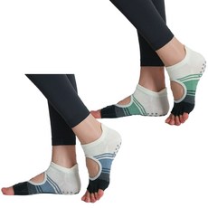 올리트리 필라테스 요가 오픈토 삭스 미끄럼방지 논슬립 세이지그린 애쉬블루 2종세트