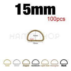 20 1000pcs 금속 D 링 조정 가능한 버클 걸쇠 웨빙 배낭 스트랩 가방 고양이 개 목걸이 체인 Accessorie, 02 100pcs Mix 4 Colors, 07 100pcs 15mm
