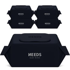 물티슈 구매1위 도톰한 아기 물티슈 엠보싱 캡형 NEEDS 블루, 5개, 70매, 70g