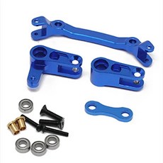 빅 락 메탈 전면 후면 스윙 암 스티어링 컵 액슬 마운트 육각 어댑터 기어 박스, 색상: 1. steering group blue, 1개