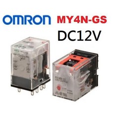 歐姆龍OMRON MY4N-GS DC12V帶燈繼電器，適用於多種電路控制，內置LED指示燈，小型化設計，方便安裝，穩定可靠，提升電路控制的準確性和效率, 1個, 歐姆龍繼電器座