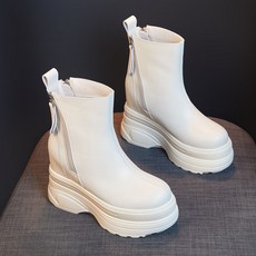 Sunsdew 여성 키높이 12cm 워커 미들부츠