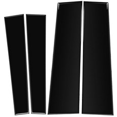 光澤滴膠亮黑色貼片，四片裝，適用於15-20年F-150猛禽，保護B柱中柱，防刮耐磨，提升車窗裝飾質感