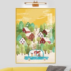 보고아트 봄 여름 가을 겨울 풍경화 일러스트 북유럽 인테리어 그림 액자, 1_봄 일러스트(글자X)