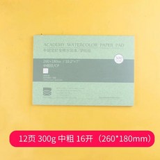 수채화지 아티스트 수채화 가용 용지 중목 종이 세트 바오홍, 1개, N. 특대 300g 장 6K 중간굵기 60X80mm
