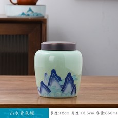 중국 전통 수공예 보이차 다구 차도구 자사호 도자기 다관 다기세트 차보관통, 10호 풍경청록병