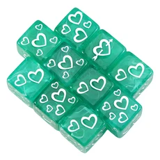 10pcs D6 주사위 세트 독특한 잎/꽃/연인 심장/다이아몬드 패턴 파티 엔터테인먼트, 02 02