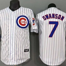 스완슨 화이트 스트라이프 자수 야구복 소형 골프 팀용