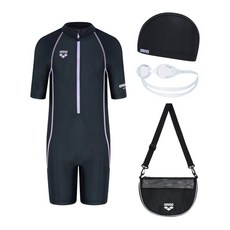 [브랜드정품]아레나 킥앤풀 여아동 3부 반신 슈트 키트 (수영복+수모+가방+수경) A5SG1KG03 강습수영복 휴가수영복