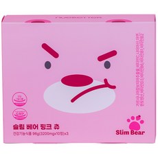 뉴베러 슬림 베어 가르시니아 다이어트 보조제 체지방 감소, 1박스, 핑크츄 딸기맛, 30정