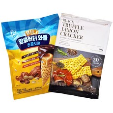 최강에 단짠단짠 조합 블랙트러플하몽크래커+땅콩버터 초콜릿콘, 1세트, 594g