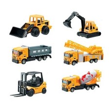 중장비 6종 세트 불도저 지게차 굴삭기 덤프트럭, 1개, 상세페이지 참조