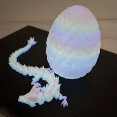 장식용 두뇌발달 야광 3D 프린트 드래곤 플라잉 에그 회전 가능한 윙 홈 오피스 장 선물, 01 Set-2