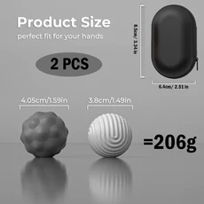 대형 자기 감각 실리콘 공 아이 자폐증 Fidgeting 걱정 성인 사무실 장난감 손가락 활동, 03 Grey 2PCS For Adult