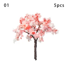 다색 플라스틱 미니어처 모델 나무 인공 나무 기차 철도 레이아웃 풍경 건축 조경 액세서리 5 개, 29 B1 -4cm