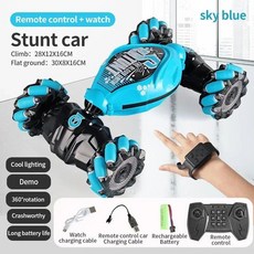 LED 조명이 있는 4WD 1 16 스턴트 RC 자동차 제스처 적외선 유도 트위스트 등반 무선 제어, 3 Dual control-1B