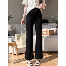 孕婦九分喇叭褲 夏季薄款外穿顯瘦高腰托腹休閒孕婦裝