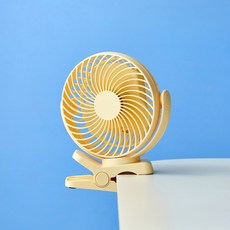[모던하우스] 안전하고 360도 회전이 자유로운 3 IN1 무선 집게형 선풍기 버터옐로우