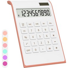 로즈 골드 계산기 UPIHO 핑크 사무용품 및 액세서리 대형 LCD 디스플레이가 장착된 10자리 태양열 배터리 기본 데스크톱 동료를 위한 선물, Rose Gold