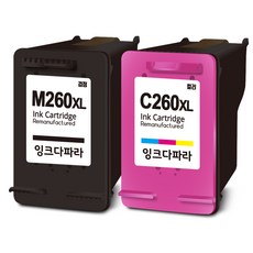 잉크다파라 삼성 호환잉크 INK-M260 C260 XL 세트, 1세트, 검정대용량+컬러대용량
