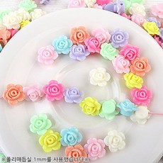 비즈아이 [6781-03]아크릴통과형 장미 12mm 멀티랜덤 약20개