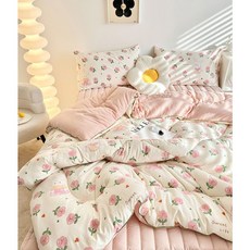 Cozy Aura 사계절 부드러운 차렵이불+패드+베개커버 세트