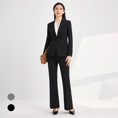 Komorebi 여성 정장세트 셋업 베이직 유니폼 수트 투피스 빅사이즈 데일리 팬츠 셋트