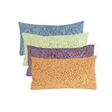 2D 메쉬 편백칩베개 소(900g) 망사 통풍 편백큐브칩 시원한 여름 베개 경침 목침, 파랑