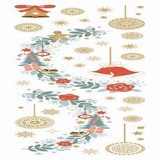 義大利進口HOME DECOR 靜電玻璃(窗戶)貼飾 22cmX67cm 花環與鈴鐺(C96003), C96003 花環與鈴鐺