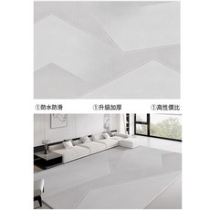 DIU 地毯客廳免洗可擦新款茶几沙發臥室牀邊毯地墊地毯大面積全鋪家用, 1個, 水晶絨-清薔