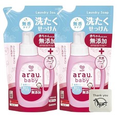 사라야 아라우. 아라우 베이비 세탁비누 무첨가 무향 타입 리필 720ml 2개 세트 + Kunutonn 오리지널 로고 삽입 e덤 포함