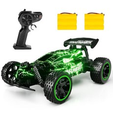 RC카 레이싱 2.4GHz 고속 원격제어 자동차 2WD 버기카 몬스터 오프로드 무선, Green light, 1개