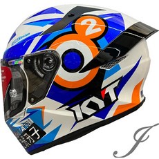 KYT TT-COURS TTC 老虎牙子 白藍 金屬排齒扣 安全帽《遠古騎士》, 1個, M(55-56cm)