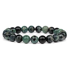 천연 옥팔찌 8MM 그린 스톤 팔찌 마노 Aventurine Jades 보석 스트레치 에너지 수제 선물, 8.polar jade, 21cm, 1개