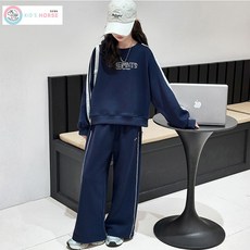 키즈목마 초등생 주니어 맨투맨 레이스 상의 하의 세트 여아 트레이닝 상하복 695