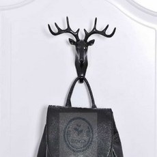 이지리치 블랙사슴 벽부착행거 벽걸이행거 벽장식, 1개, one