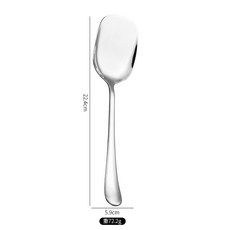 不銹鋼分菜勺，加大自助餐勺，分餐湯勺，特大號公用調羹, 1個, 方頭勺