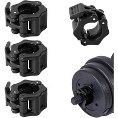 덤벨 바벨 웨이트 릴리스 클램프 칼라 30MM 규격 4팩 세트 고정 장치, Black