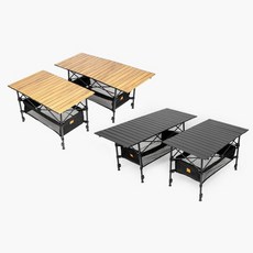 문캠핑 접이식 롤업 프리미엄 경량 테이블 파우치포함 2색상, 블랙