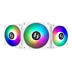 藍海小棧 LIAN LI-ST120 白色六極式 ARGB 靜音高壓風扇三顆裝，高效散熱，打造炫彩電競氛圍, 1個