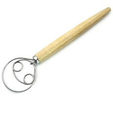 107851 밀가루 믹서 33.1cm(13.1인치) 길이 스테인리스 스틸 나무 손잡이 포함 반죽 믹서 버터 커터 베이킹용 (1), 107851 밀가루 믹서, 33.1cm(13.1인치)