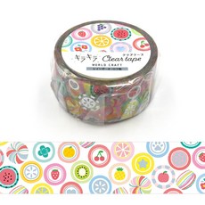 莫莫日貨 World craft 2023五月新品 KIRAKIRA系列燙金透明PET膠帶 糖果色系 手帳裝飾 DIY素材, 1個