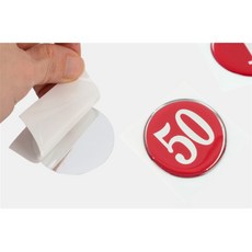 픽루나 원형 에폭시 번호판 레드 원형번호, 3