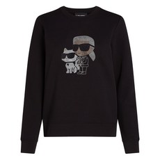 칼 라거펠트 아이콘 슈페트 라인스톤 스웨트셔츠