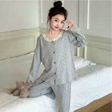 주니유니 주니어 그레이젤리곰파자마 잠옷 봄가을파자마 긴팔파자마 파자마세트 잠옷세트