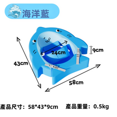 GUEFOON 嬰幼兒充氣游泳座圈戲水輔助浮圈便利收納, 1個, 鯊魚躺圈-海洋藍色0-12個月:如圖所示（2498）