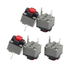 5PCS Kailh 음소거 버튼 6x6x7.3mm 사각형 스위치 자동 무선 마이크로 1000만, 01 Red, 1개