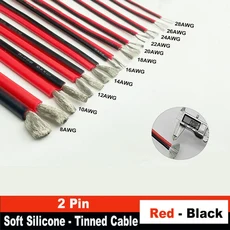 2핀 초소프트 블랙 레드 실리콘 케이블 200 ℃ /600V 28awg 26awg 24awg 22awg 20awg 18awg 16awg 14awg 12, 01 2Pin silicone wire, 06 12 AWG, 05 20m 65.62ft