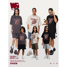 新品開售 WD親子裝 2025春夏新款sorona防曬速幹抑菌短袖親子印花T恤中大童